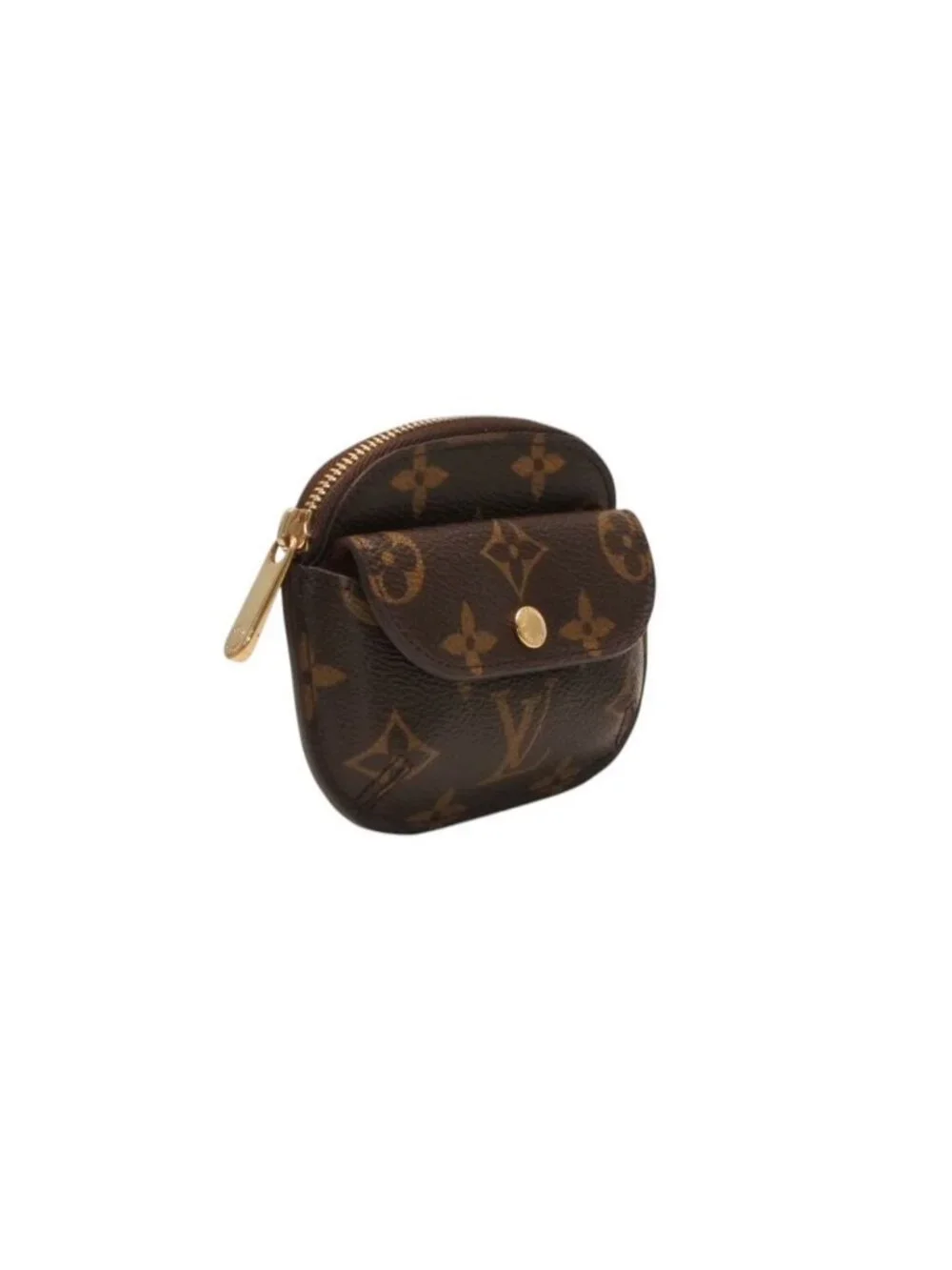 Louis Vuitton Porte Monnaie Ring Coin Purse Gold Brown